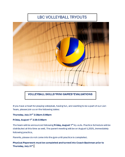 Volleyball Tryouts