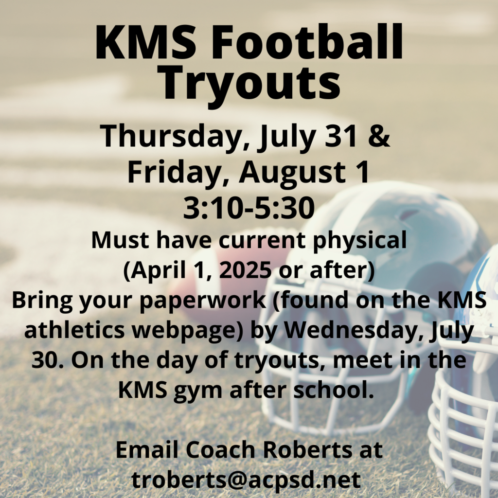 KMS Football Tryouts information