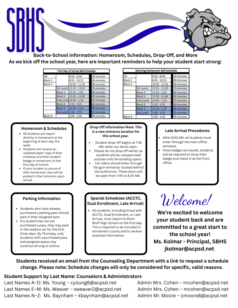 Back to School info flyer
