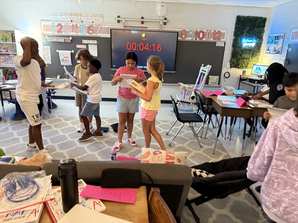 Fifth Grade Students getting to know each other