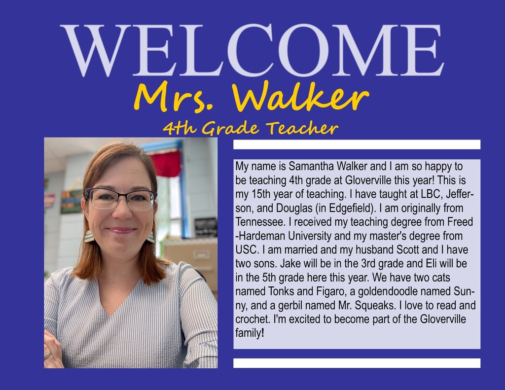 Welcome Mrs. Walker