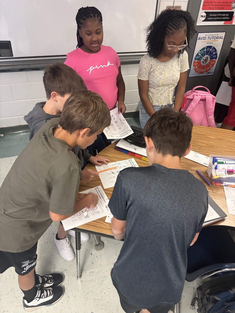 Students working on an AVID group activity.