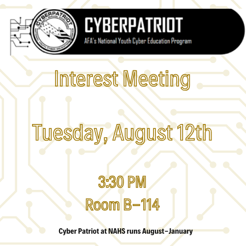 Cyberpatriot logo with circuits.