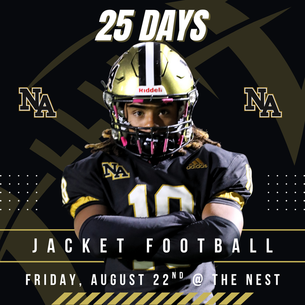 NAHS Football player with arms crossed. 