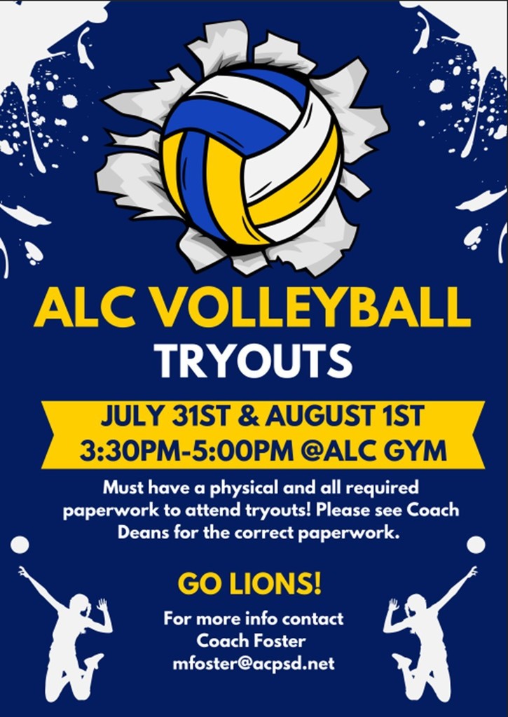 ALCMS Volleyball Tryouts!