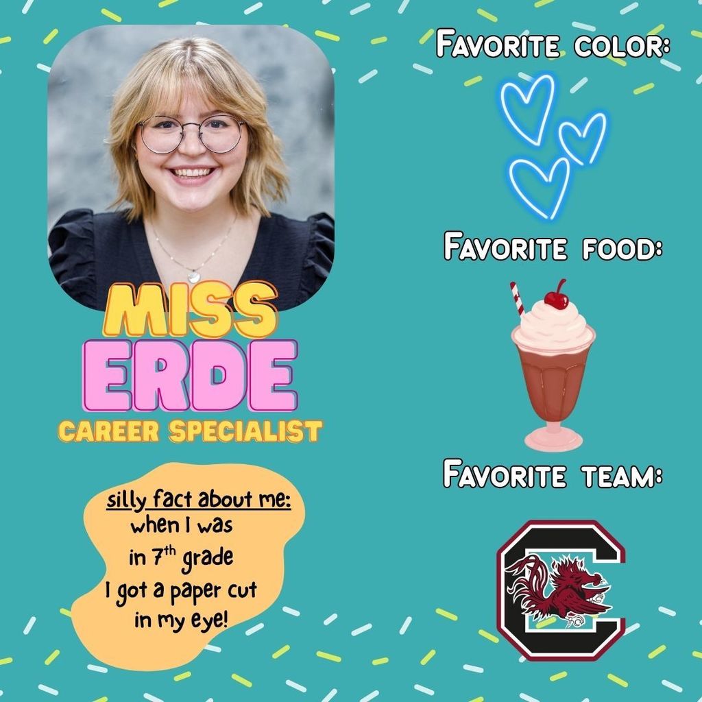 Miss Erde's favorite food, team, color, and fact
