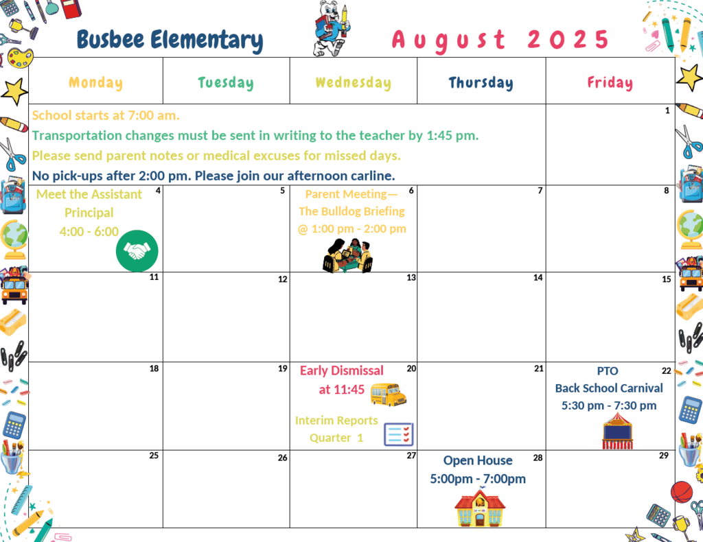 August Calendar