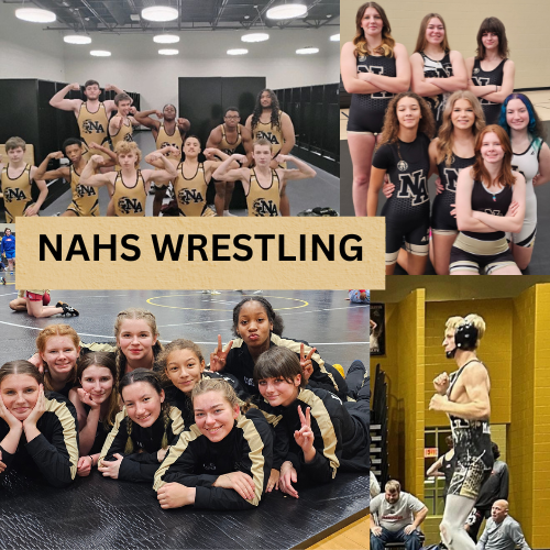 4 Pictures of boys and girls wrestling team members.