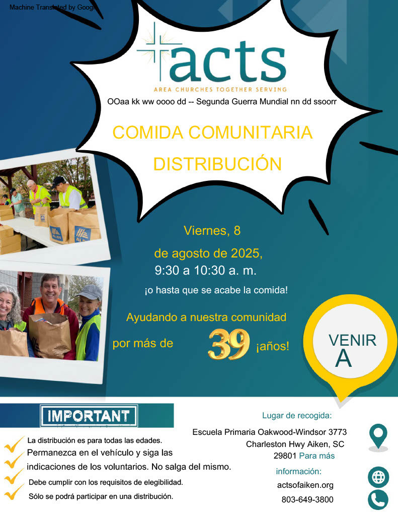 Acts food distribution spanish. 