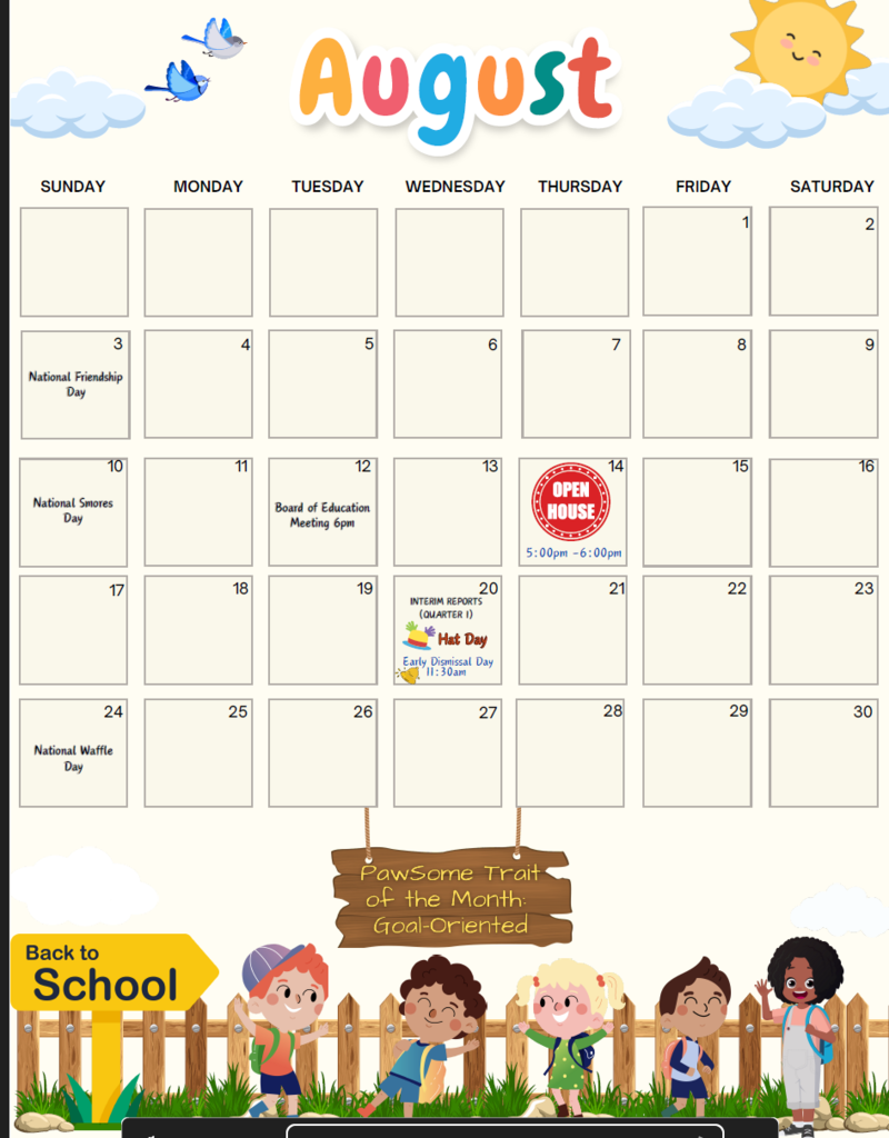 August Calendar