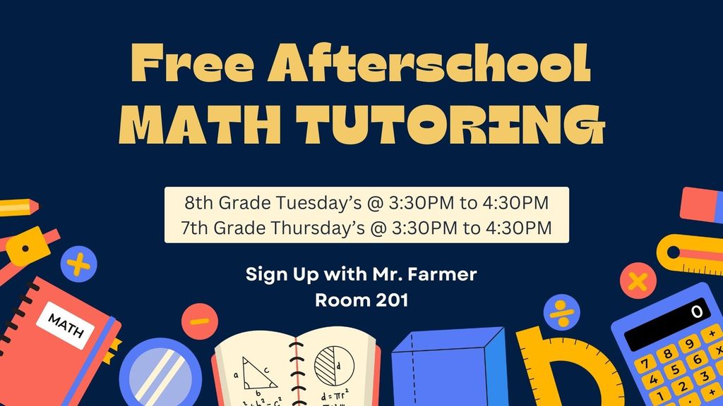 Flyer with pictures of school supplies