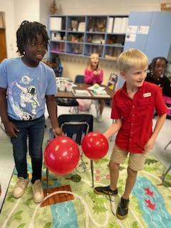Students leanring about force and motion