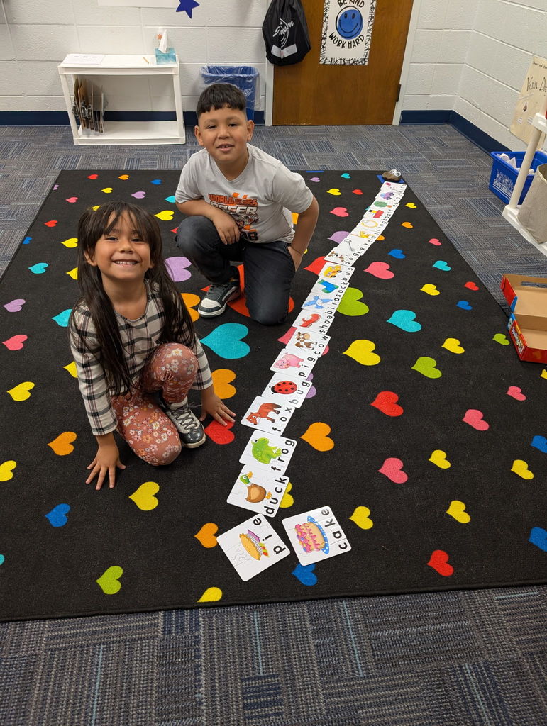 Students practicing word puzzles