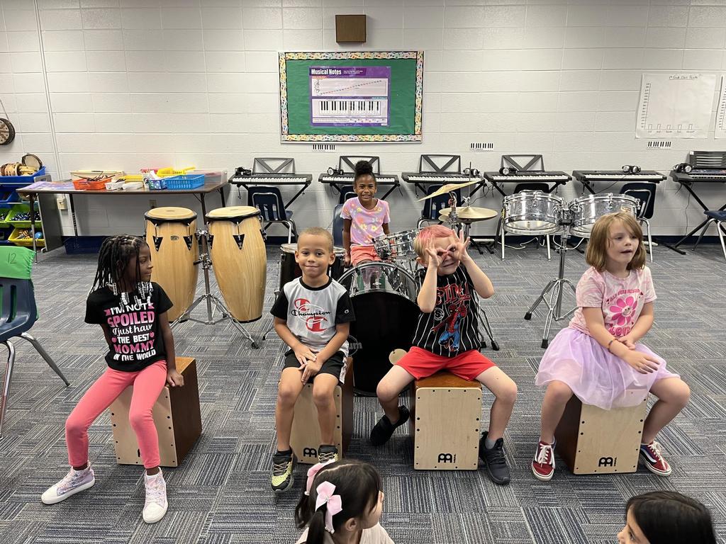 Kindergarten Music Class keeping a beat!
