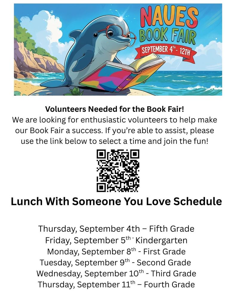 Scholastic Book Fair Sept. 4th - 13th