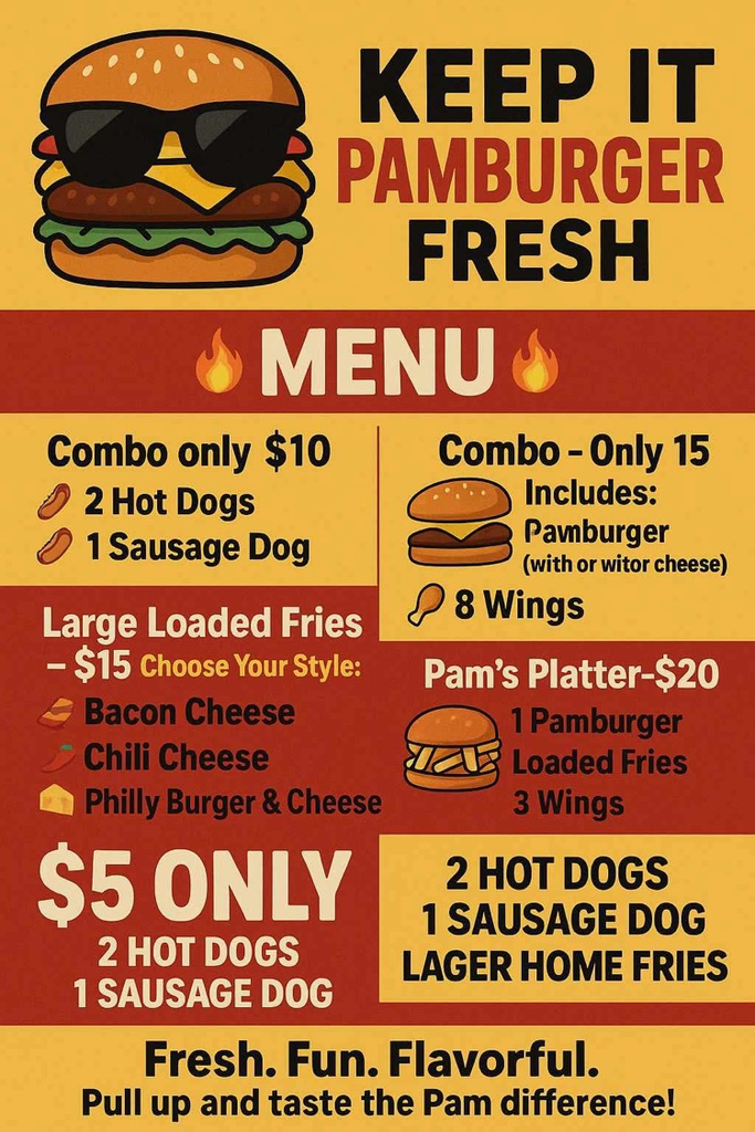 food truck menu and prices