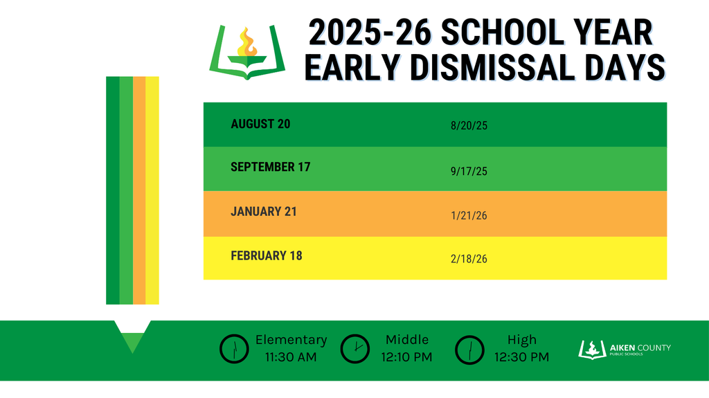 2025-26 Early Dismissal Days. 