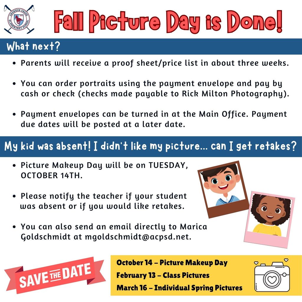 Fall Picture Day Flyer with 2 kids smiling