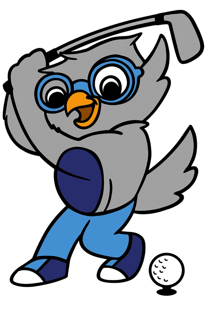 golfing Oakie mascot 