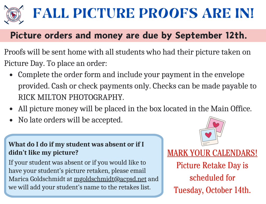 Fall Picture Proofs Are In!  Order by September 12.