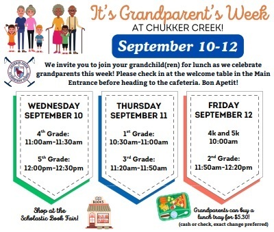 Grandparents Day Luncheon 2 sets of grandparents with 3 children 