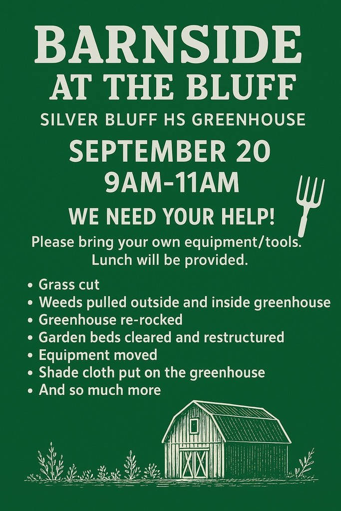 Barnside at the Bluff needs your help on September 20 from 9:00 to 11:00.