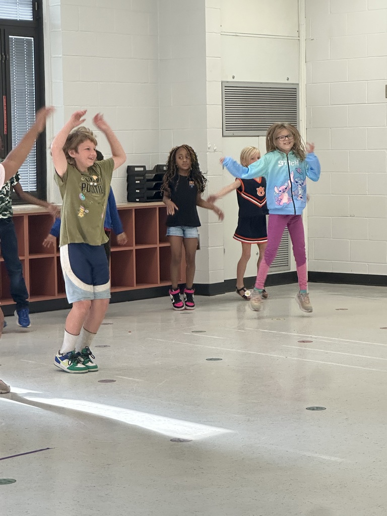 Students exercising.
