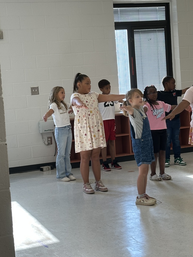 Students exercising.