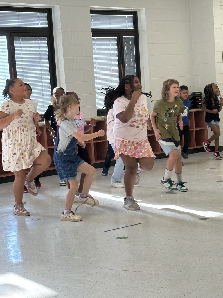 Students exercising.
