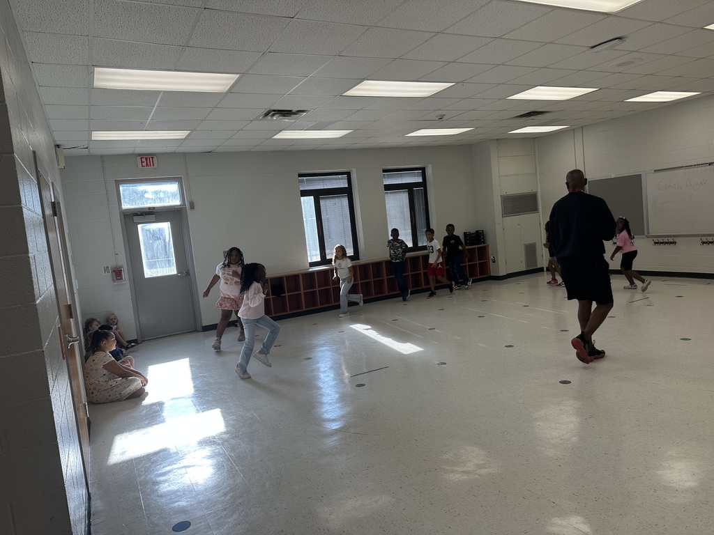 Students exercising.