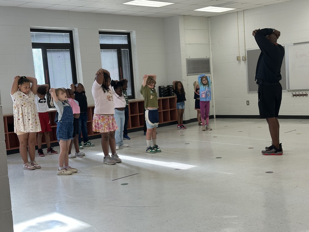 Students exercising.