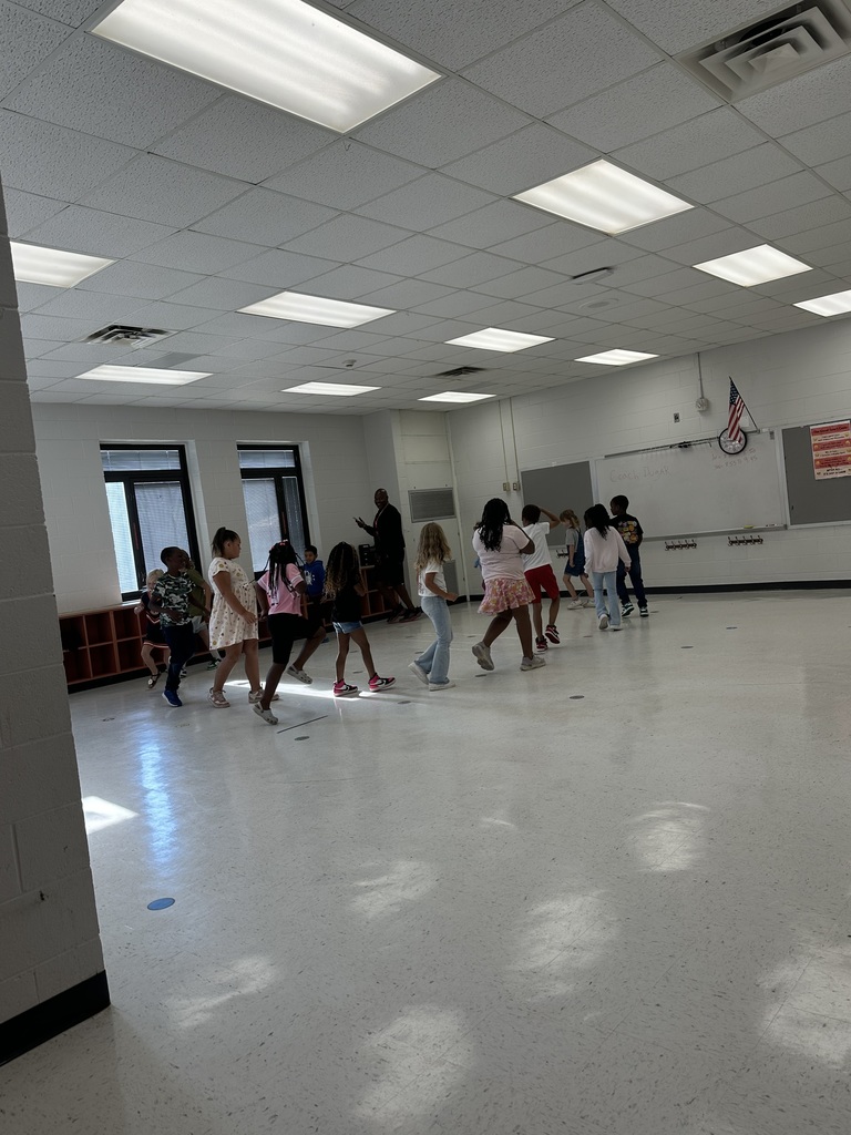 Students exercising.