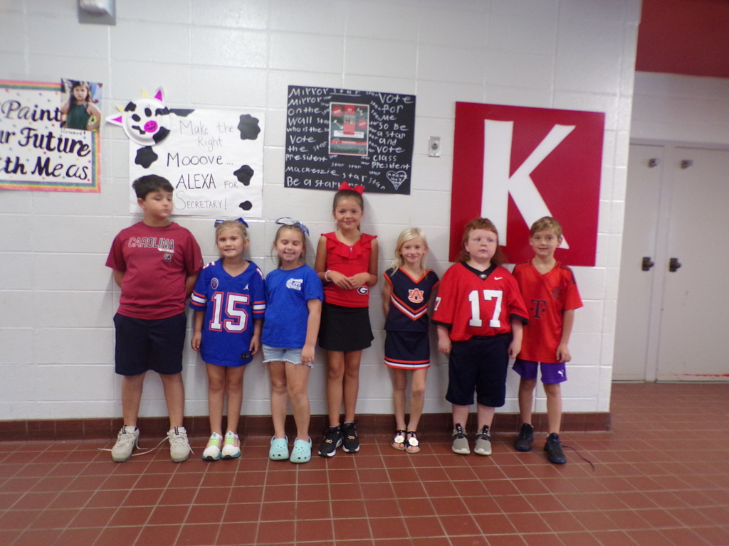 STudents in team attire.