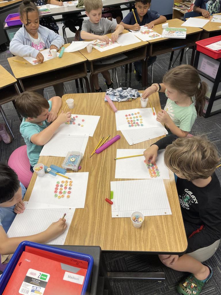 Second Grade Students practicing Arrays