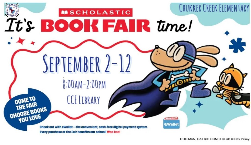 Scholastic Book Fair Flyer with 2 animals 