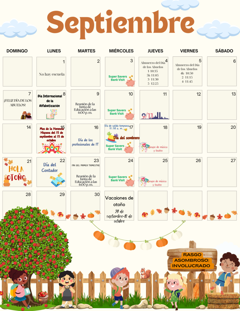 Sept Calendar Spanish