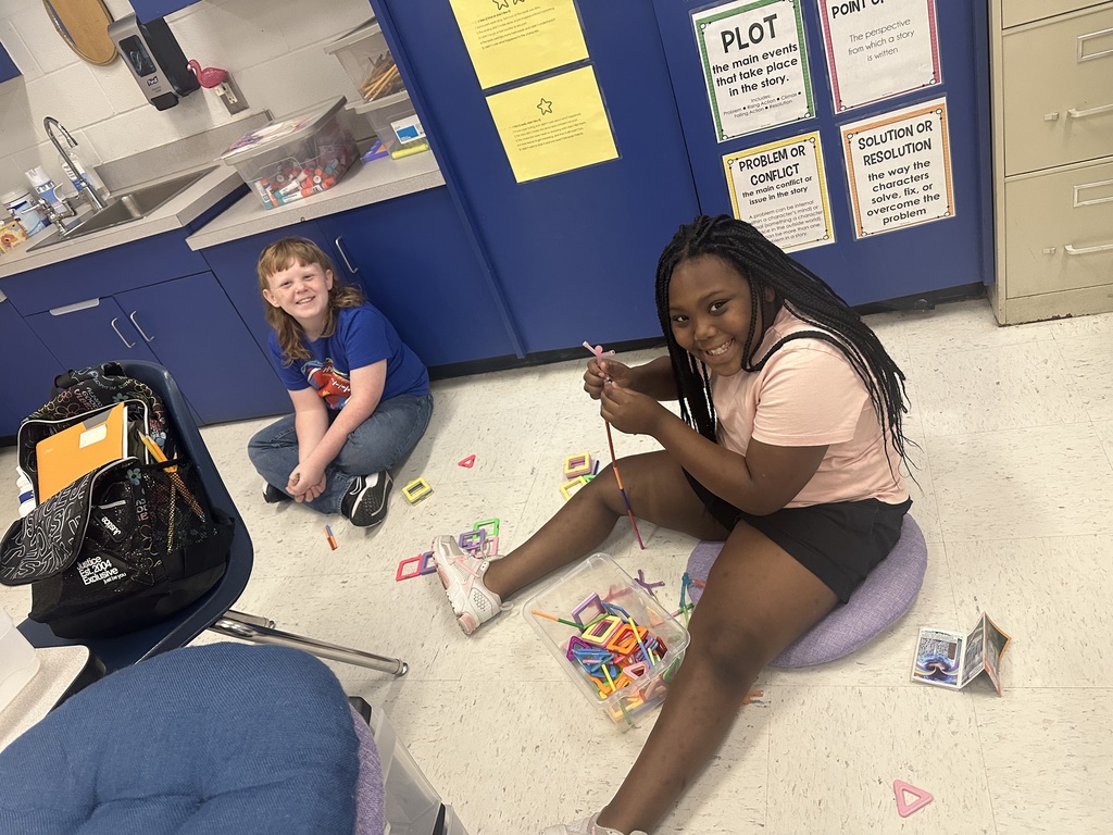 Students working in small groups.