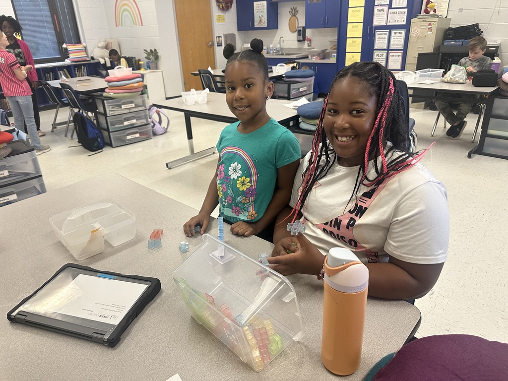 Students working in small groups.