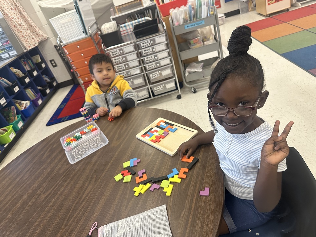 Students working in small groups.