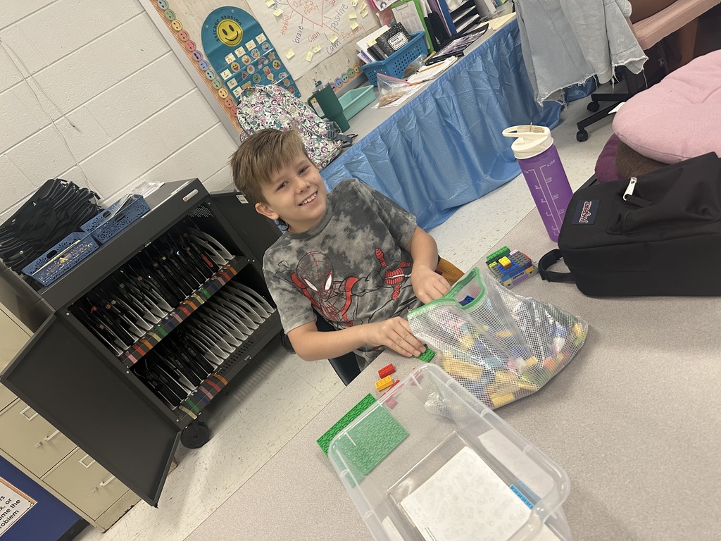 Students working in small groups.