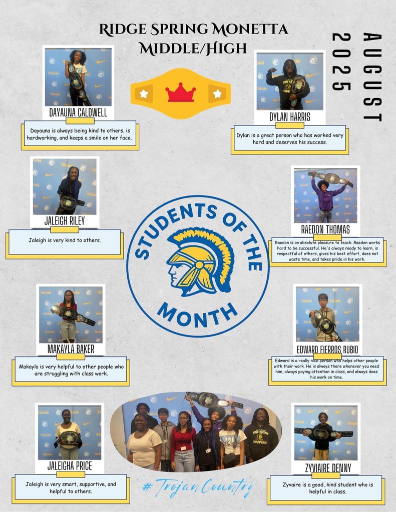 August HS Student of the Month