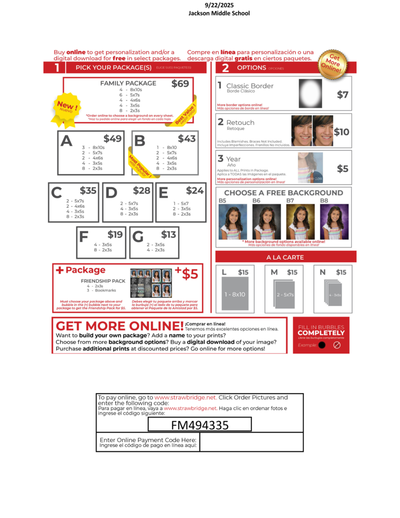 Portrait Order Form