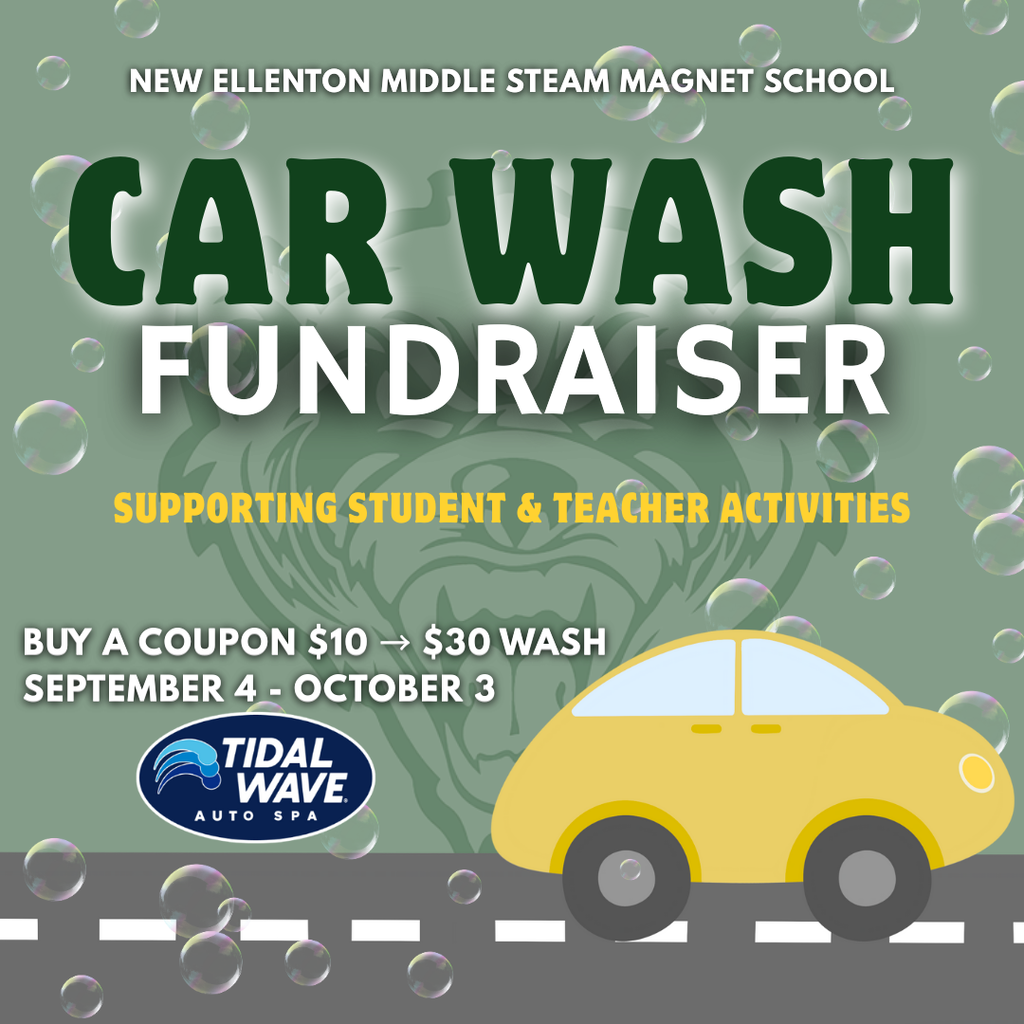 NEMS Tidal Wave Car Wash  fundraiser flyer