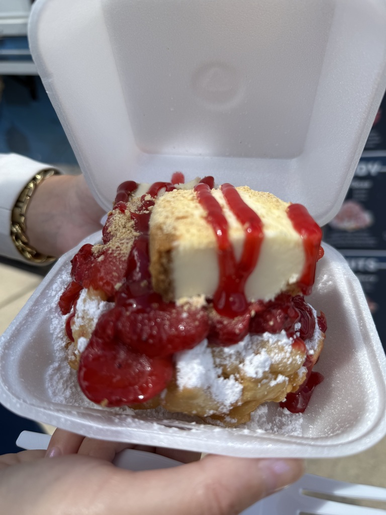 Cheesecake Funnel Cake. 