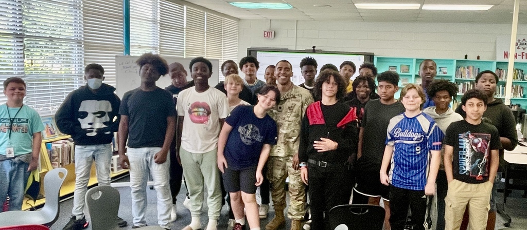 Group photo of student audience.