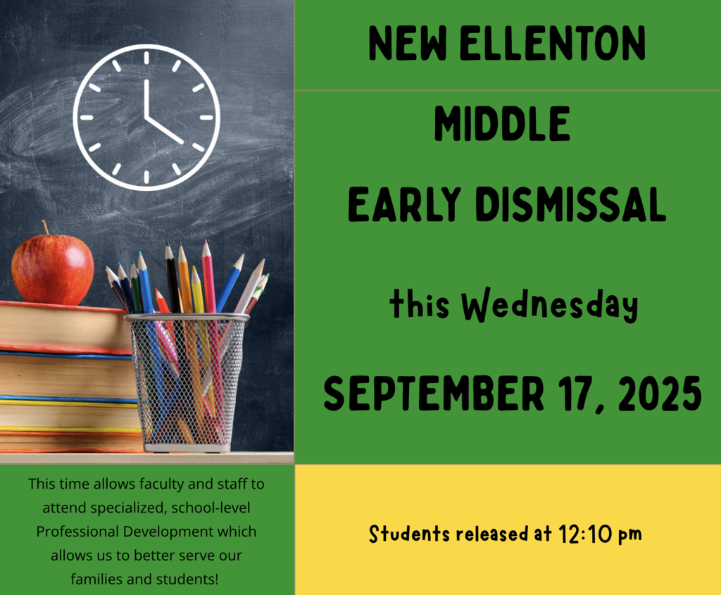 flyer with Text about early dismissal on September 17, 2025