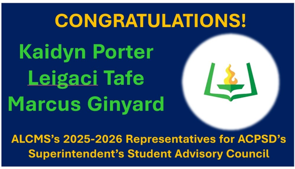 Announcement of 2025-2026 Representatives for ACPSD's Superintendent's Student Advisory Council 