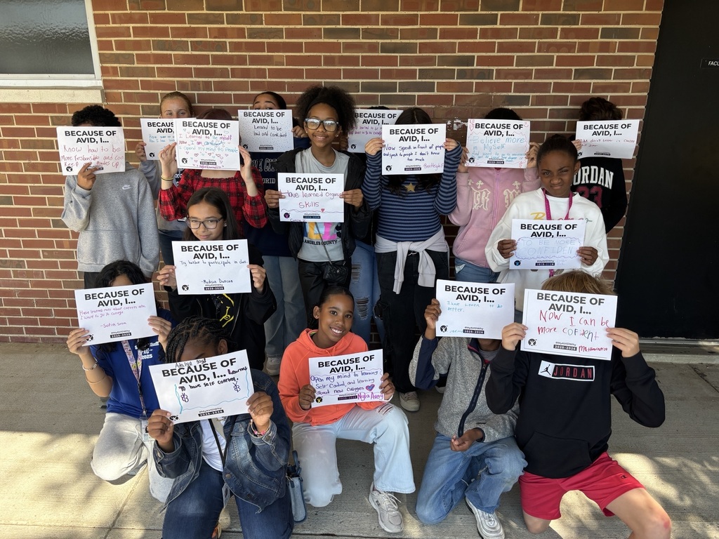 AVID class displaying their writing prompts.