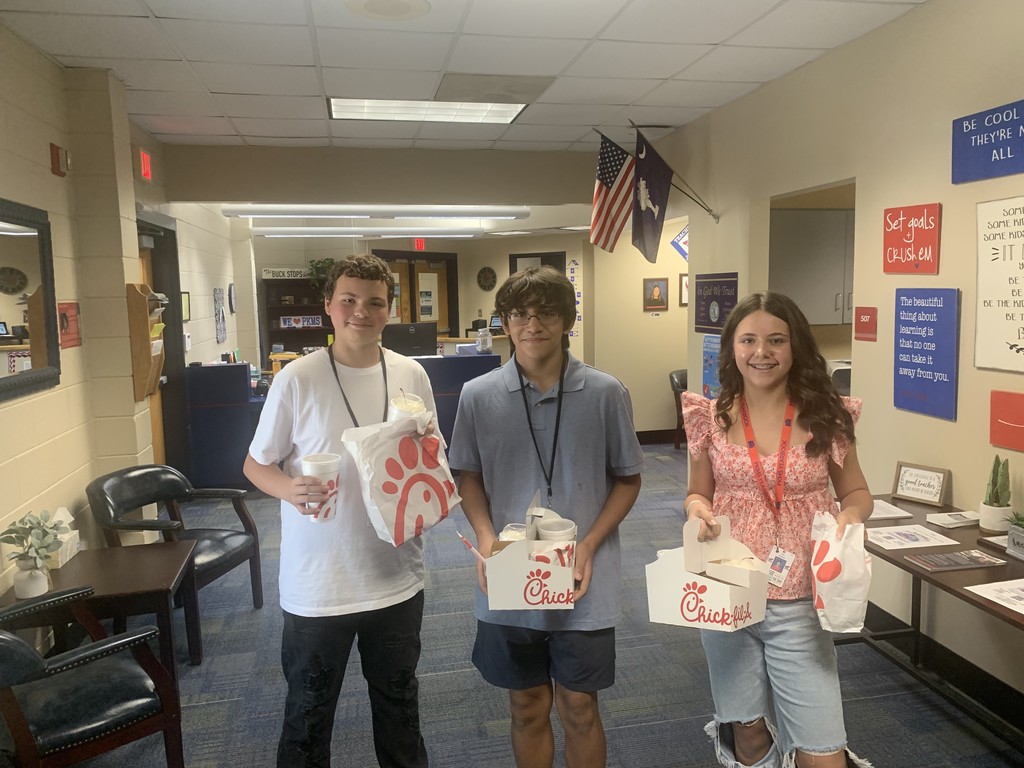 Alexavier Hill, Robert Kilpatrick-Dzul, and Zoe Dickert were winners of our most recent drawing. Students are nominated by teachers and staff members when they are caught doing something good for someone else! Keep up the good work, y'all!