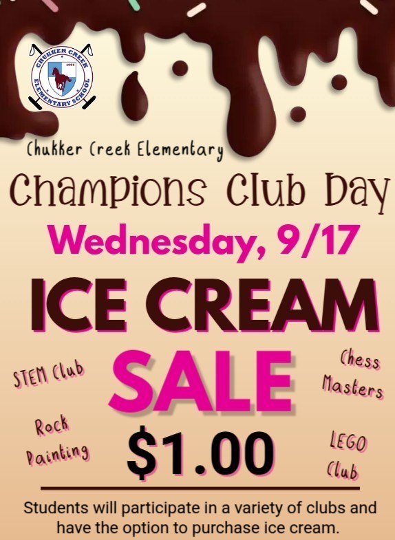 Club Day Ice Cream Sales Flyer